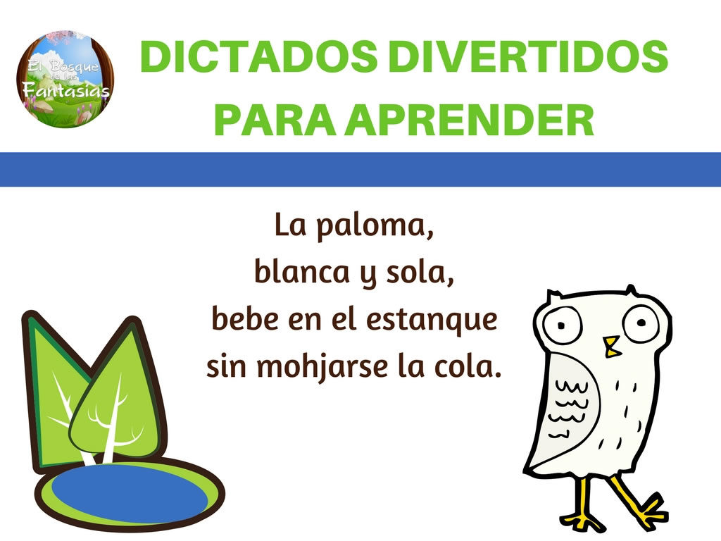 dictados cortos para niños