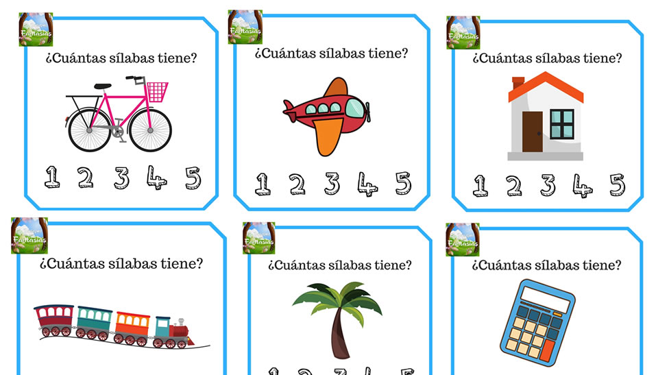 Fichas para trabajar las sílabas en infantil