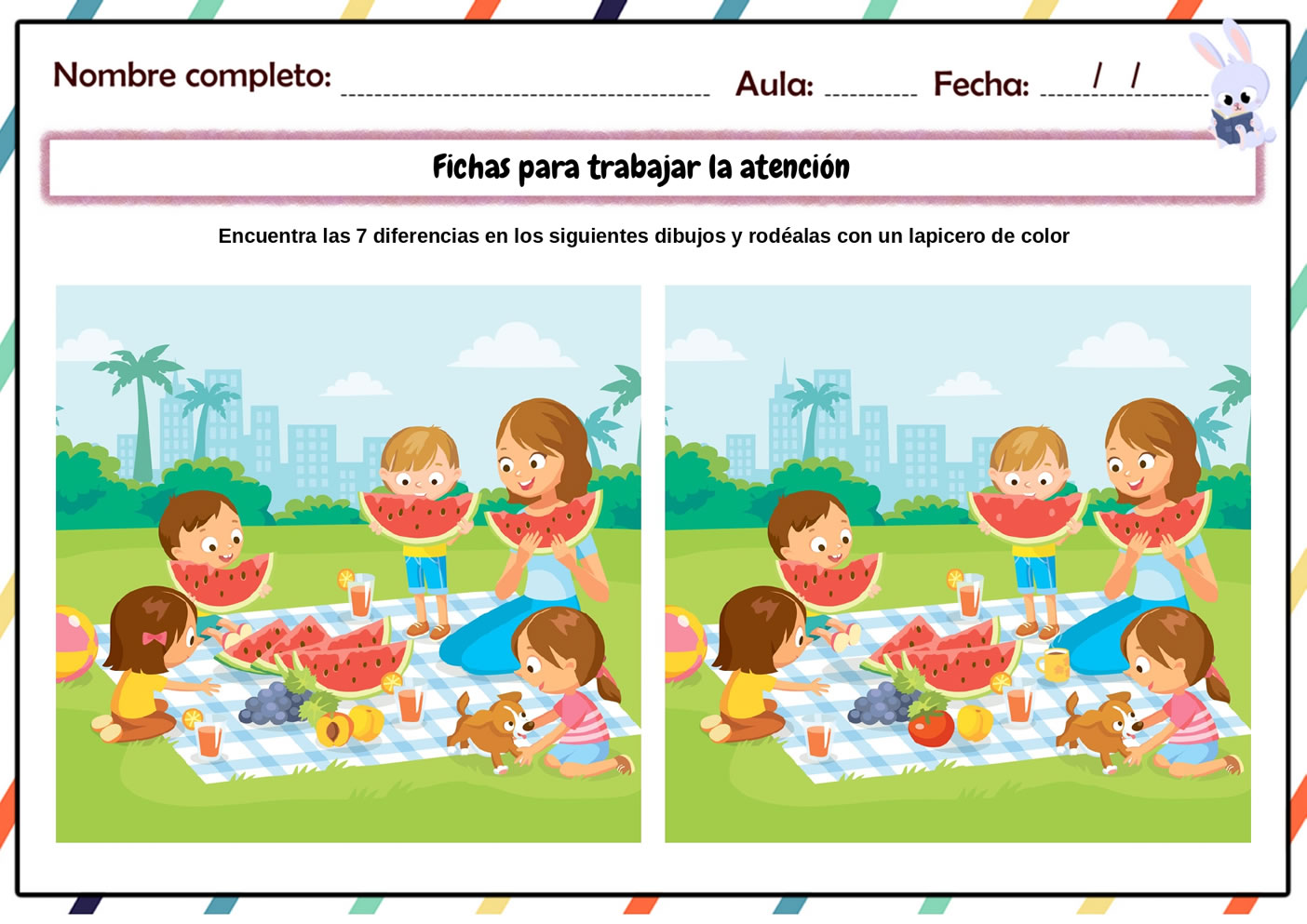 Fichas De Encontrar Diferencias Hoja 8 Juegos Infantiles