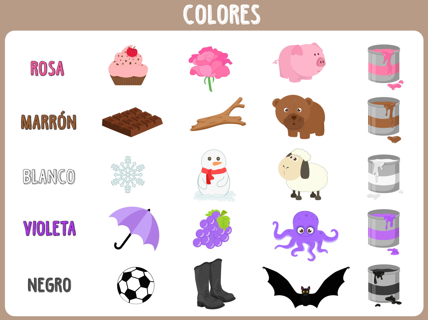 Colores En Inglés Y Español Ejercicios Para Niños