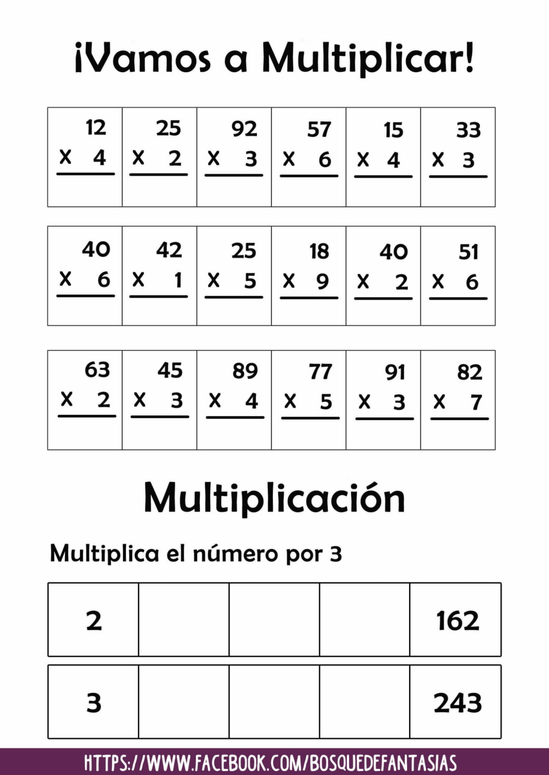 Ejercicios Para Practicar Las Tablas De Multiplicar