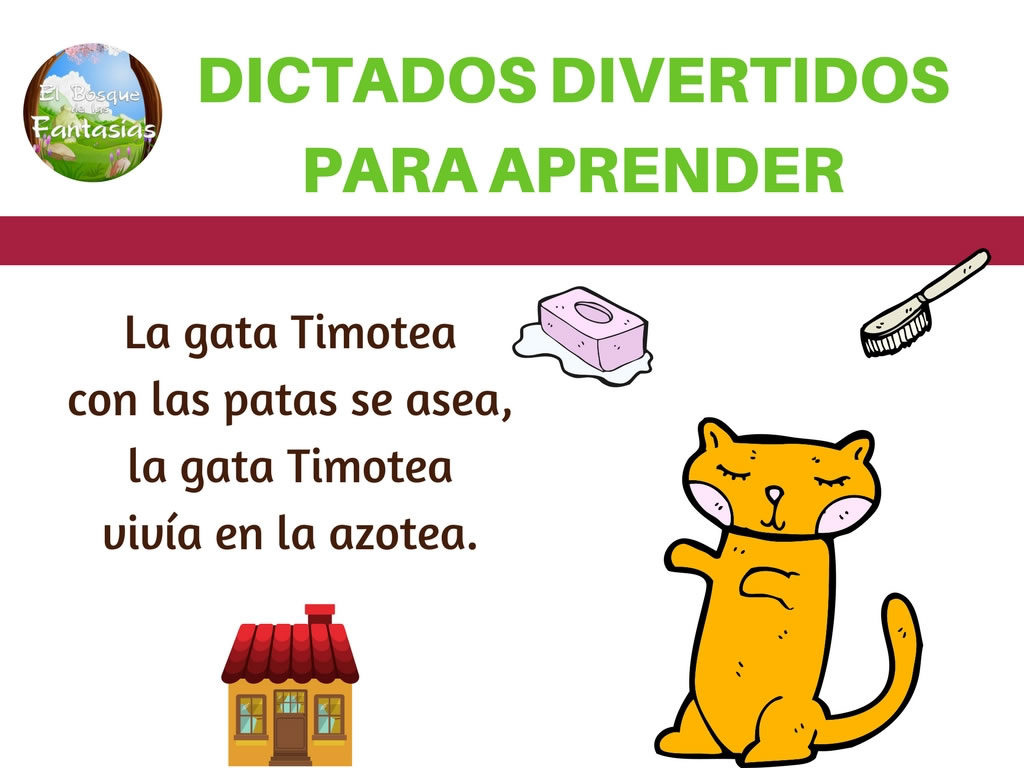 Cuadernillo para niños con DICTADOS DIVERTIDOS para practicar