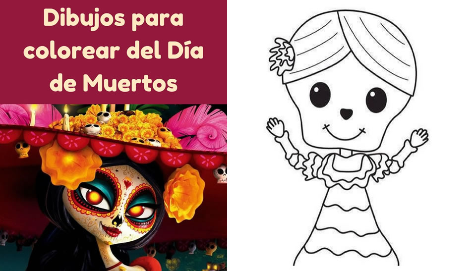 Cuaderno para colorear del Día de Muertos: Especial para niños