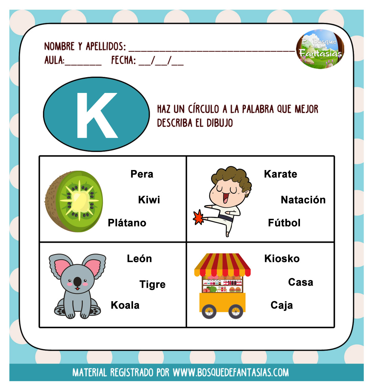 vocabulario letra k - Juegos infantiles