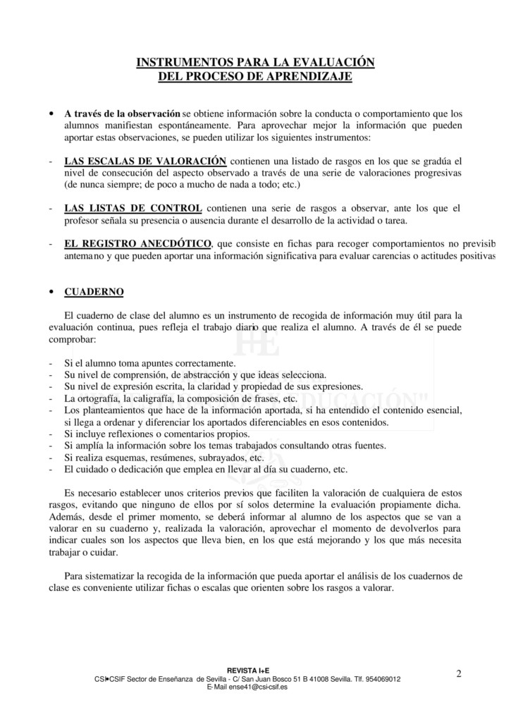 Instrumentos de EVALUACIÓN para docentes: PDF descargable