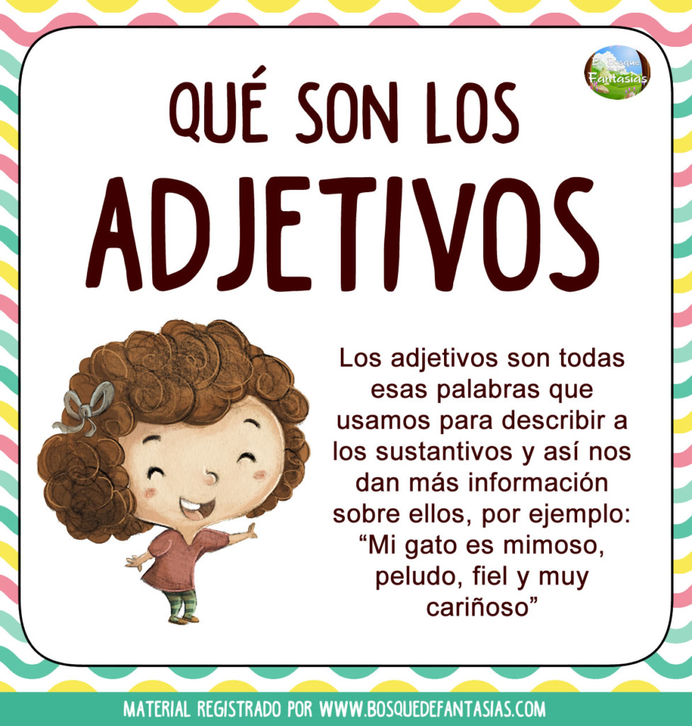 Fichas sobre los ADJETIVOS y sus tipos para niños de primaria