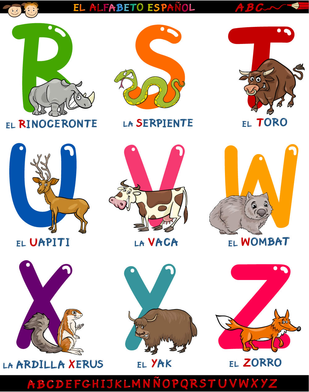 ABECEDARIO INFANTIL ® Las letras del alfabeto para niños