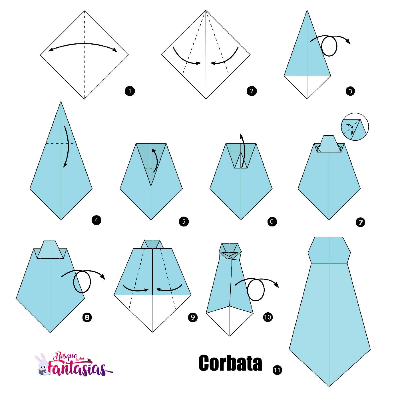 Галстук оригами для дошкольников