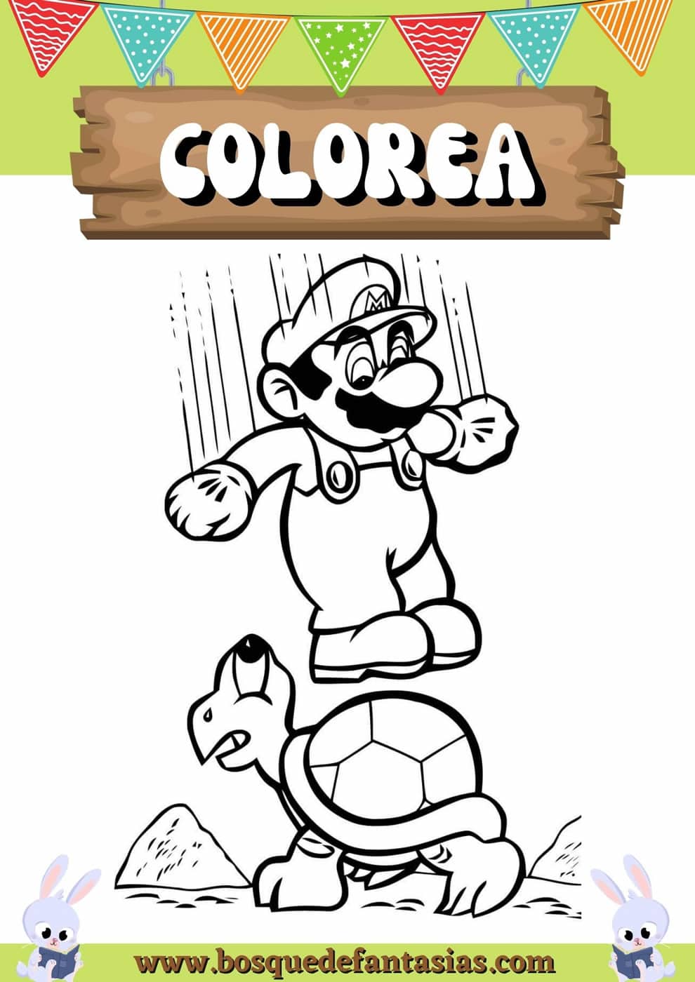 Coloriage de Mário Bros à imprimer gratuitement - Mário Bros - Just Color  Crianças : Páginas para colorir para crianças