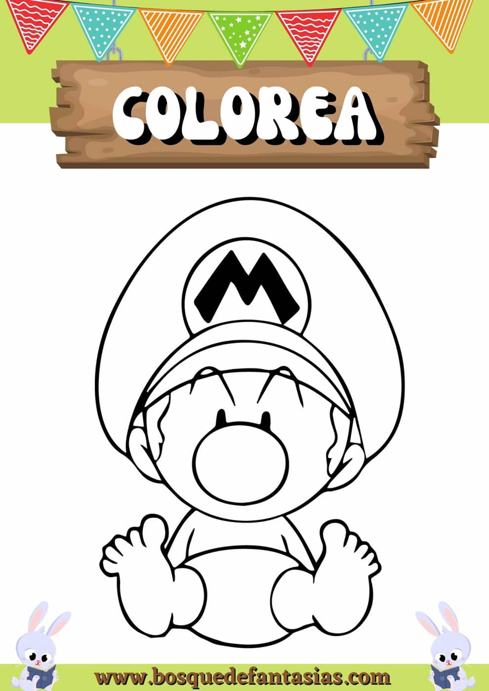 DIBUJOS de MARIO BROS para niños | Para colorear e imprimir