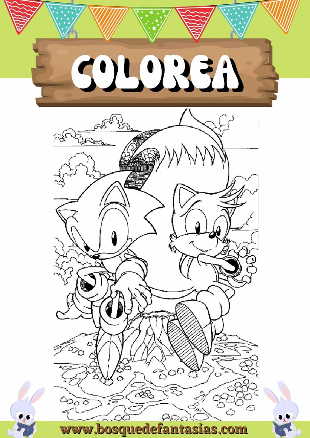 DIBUJOS de SONIC para niños | Para colorear e imprimir