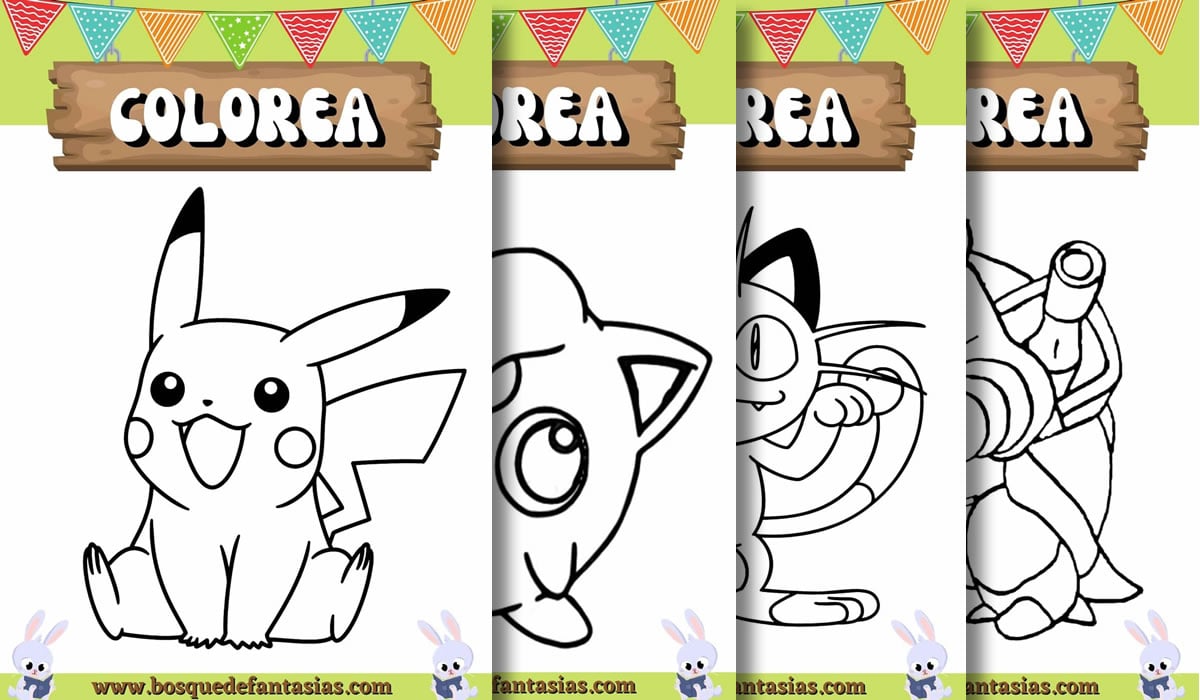 Dibujos para colorear gratis de pokémon para niños - Todas as