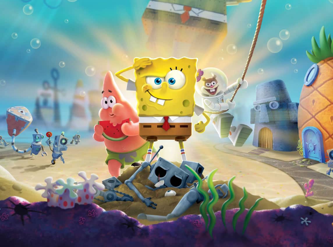 Spongebob battle. Спанч Боб игра на ps4. Спанч Боб игра 2020. Губка Боб квадратные штаны бикини Боттом. Игра губка Боб квадратные штаны 2004.