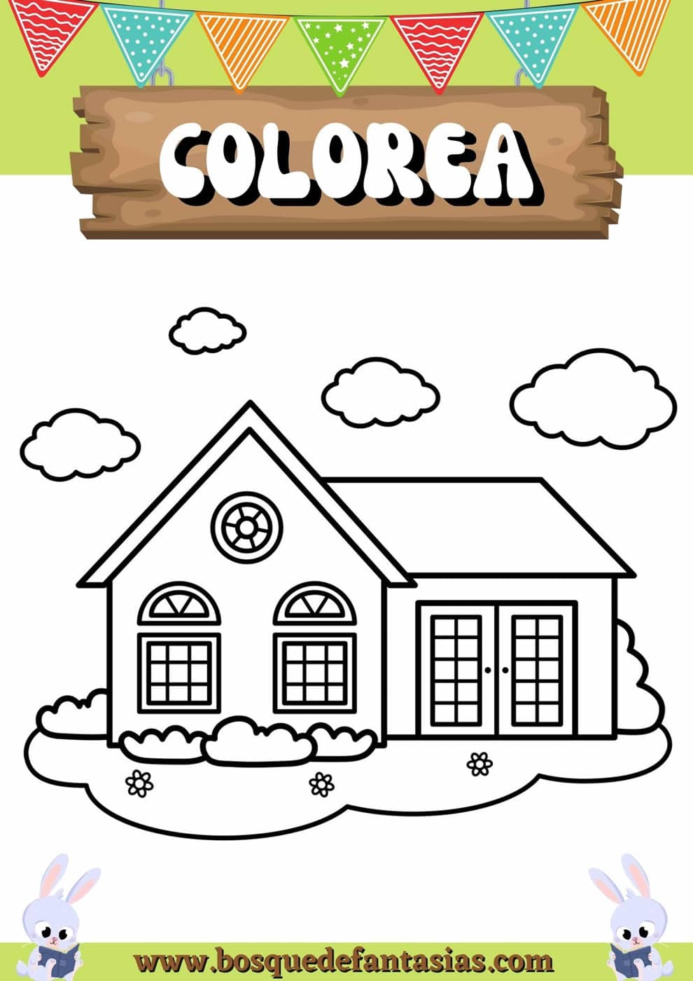 Dibujos para colorear juego de pintar casa 