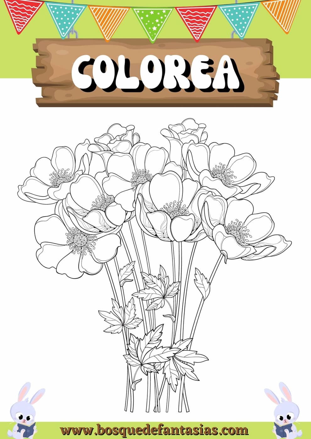 Dibujos de flores para colorear e imprimir: Fáciles y bonitas para niños