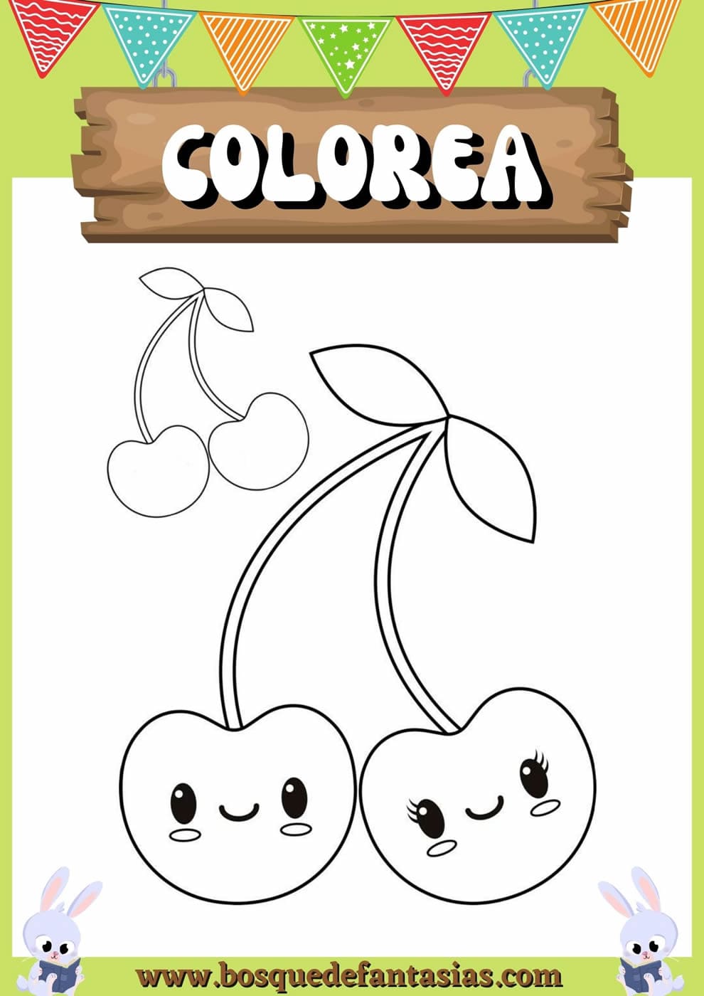 Dibujos de frutas para colorear y pintar: Fáciles de imprimir para niños