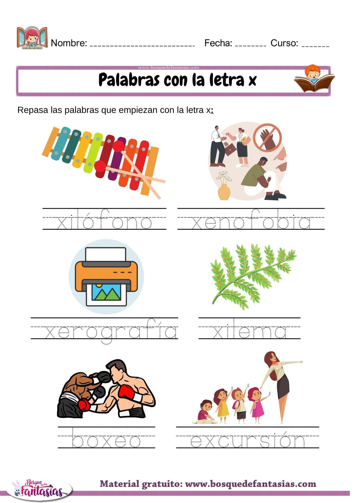 Letra X Palabras Letra X Palabras