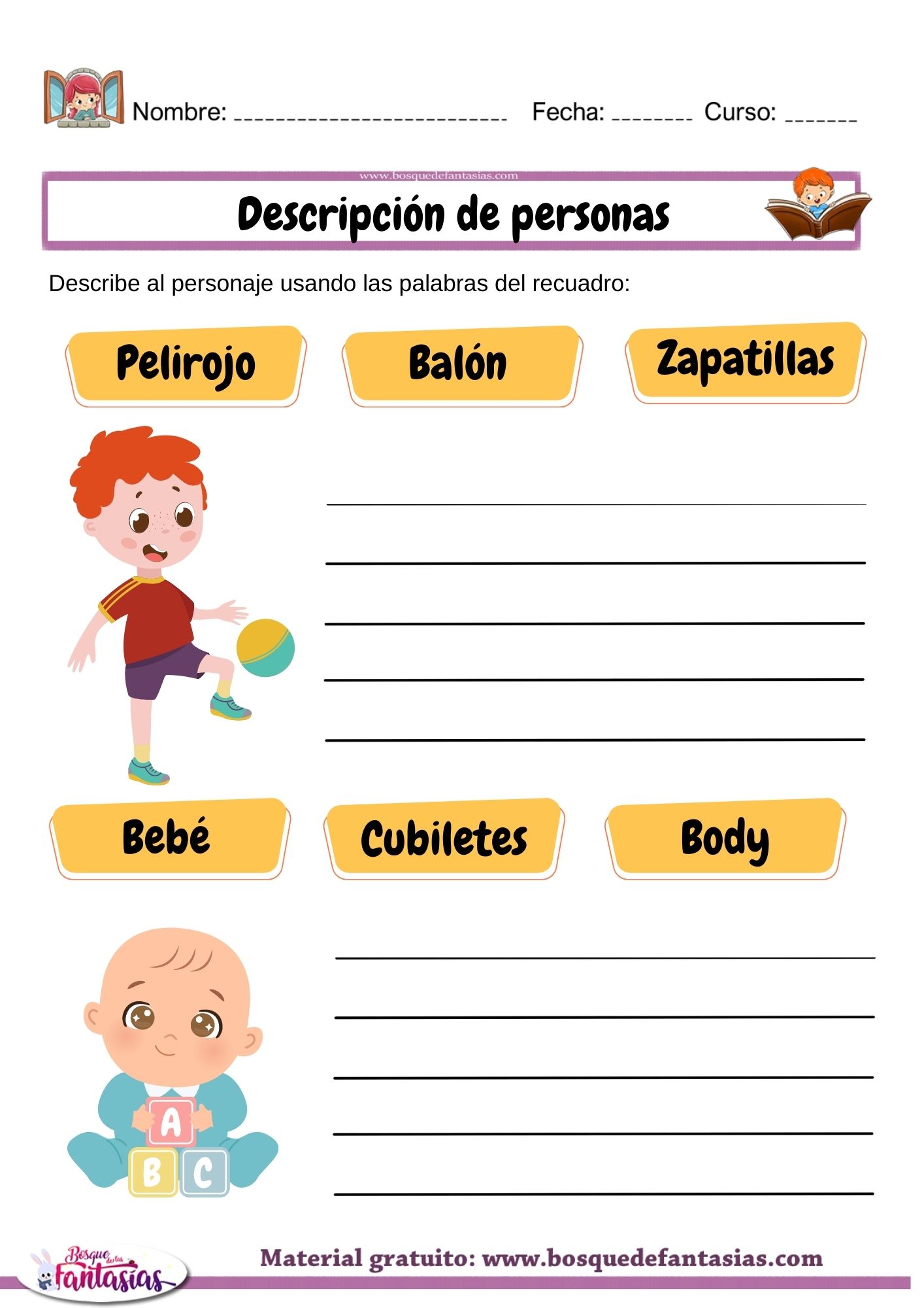 Actividades Y Fichas Sobre DescripciÓn De Personas Para Primaria 6620