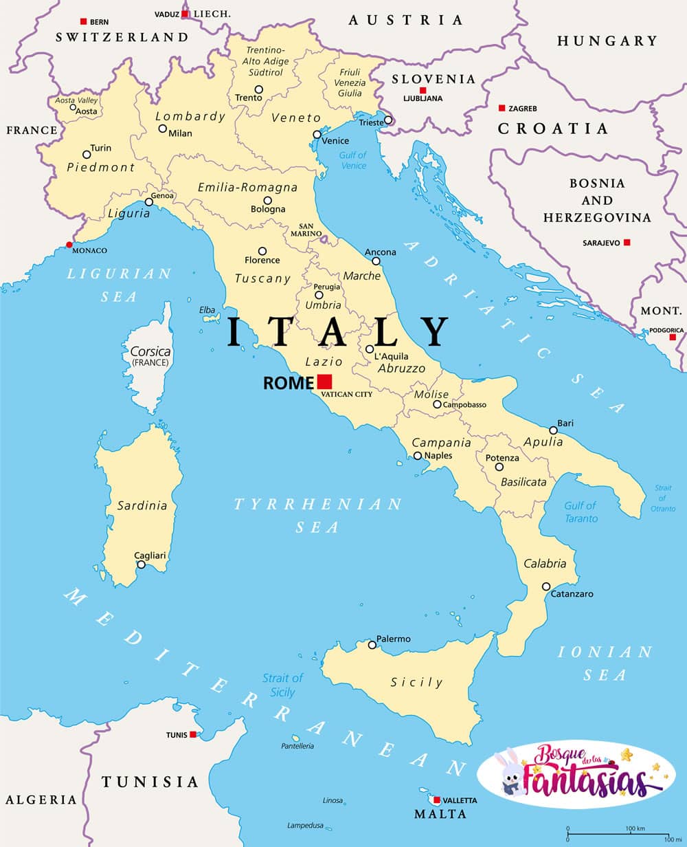 mapa de Italia