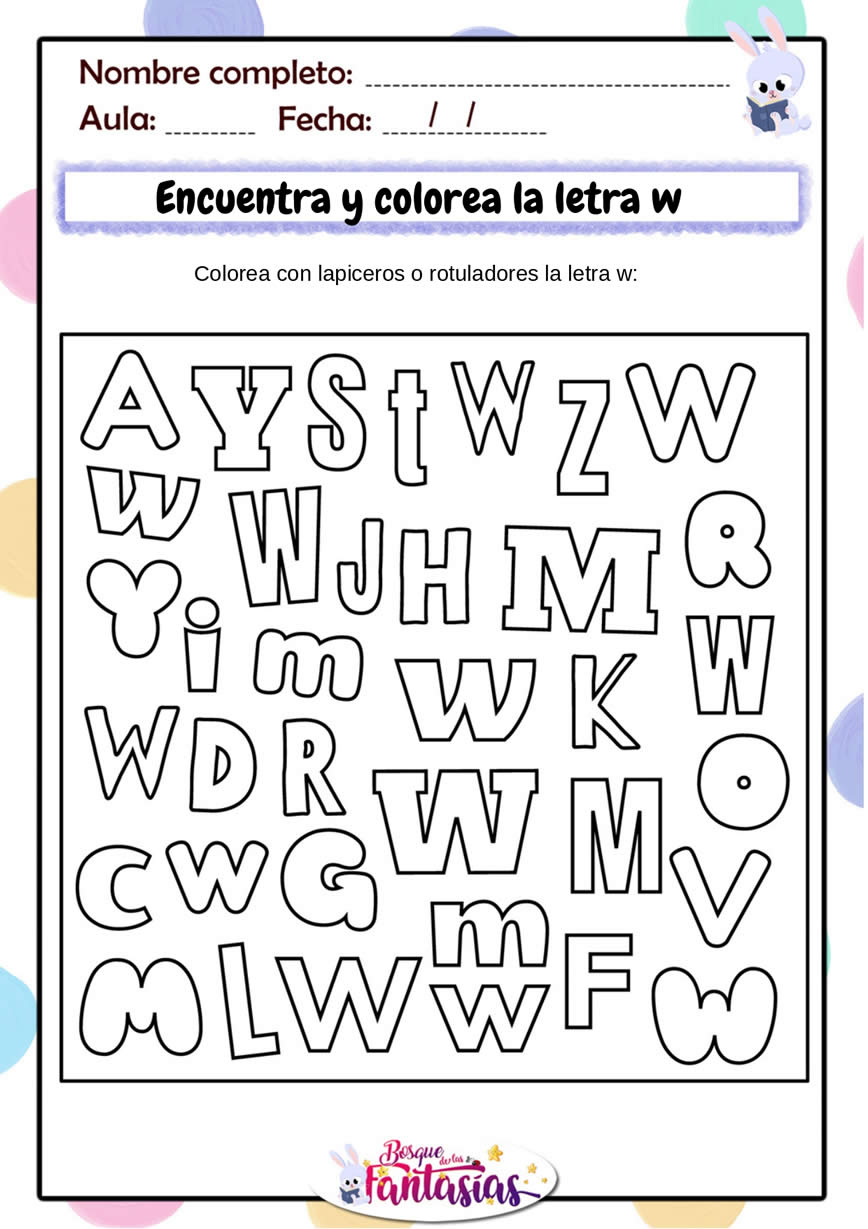 Colorear Letra W Juegos Infantiles 7806