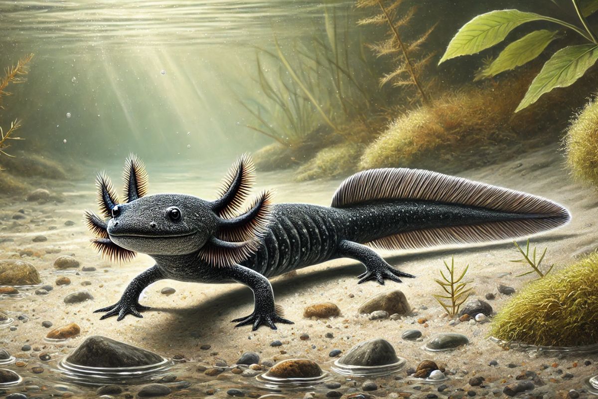 características anfibio perro de agua