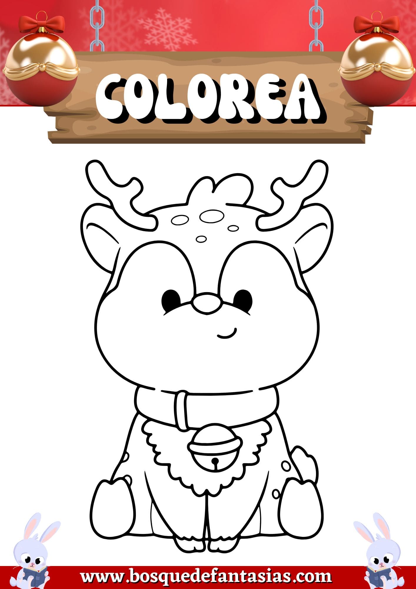 dibujo de reno para colorear