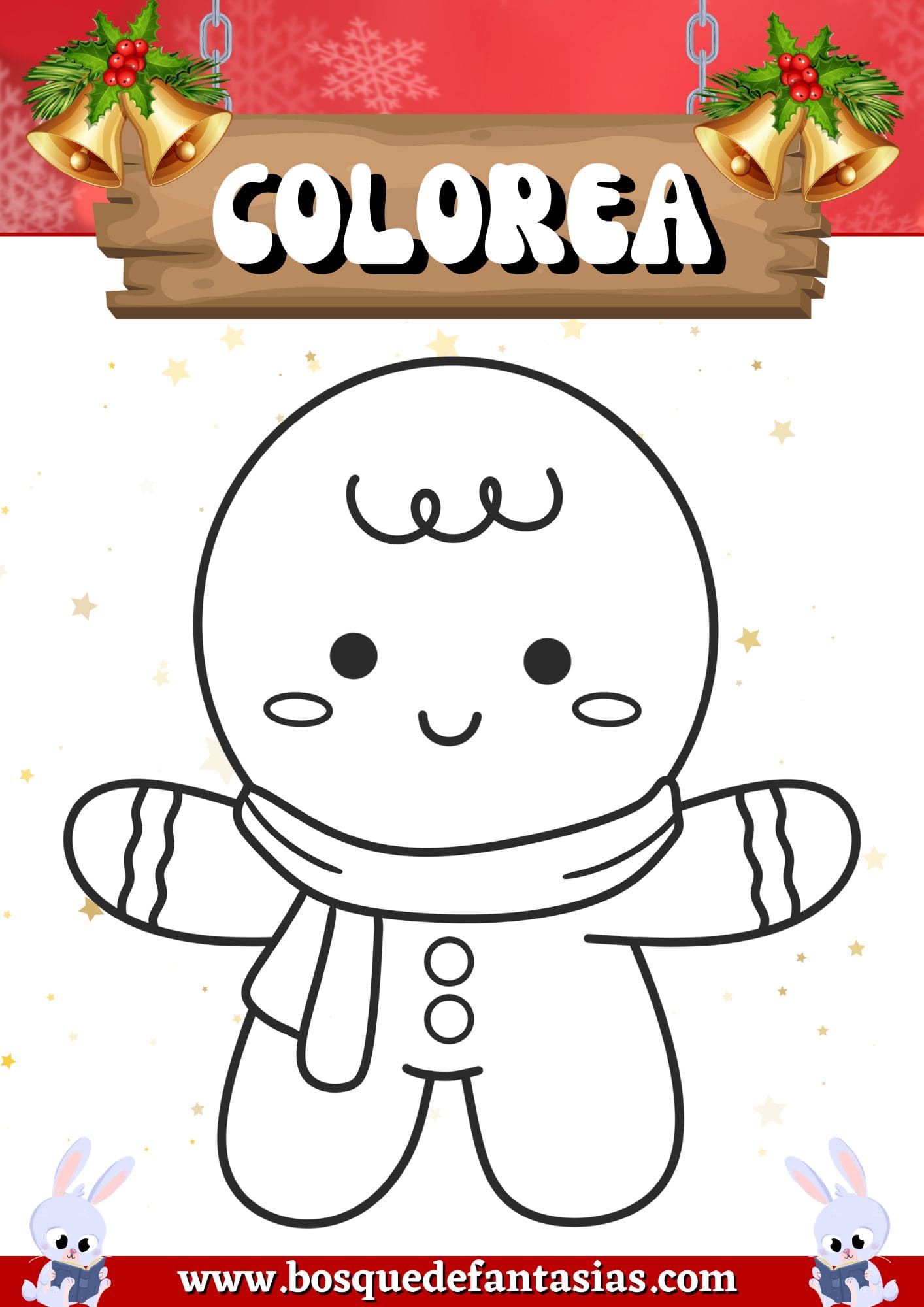 galleta de navidad para colorear