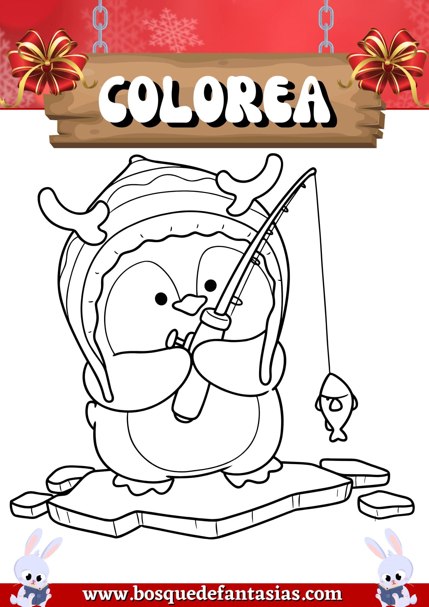 pingüino para colorear
