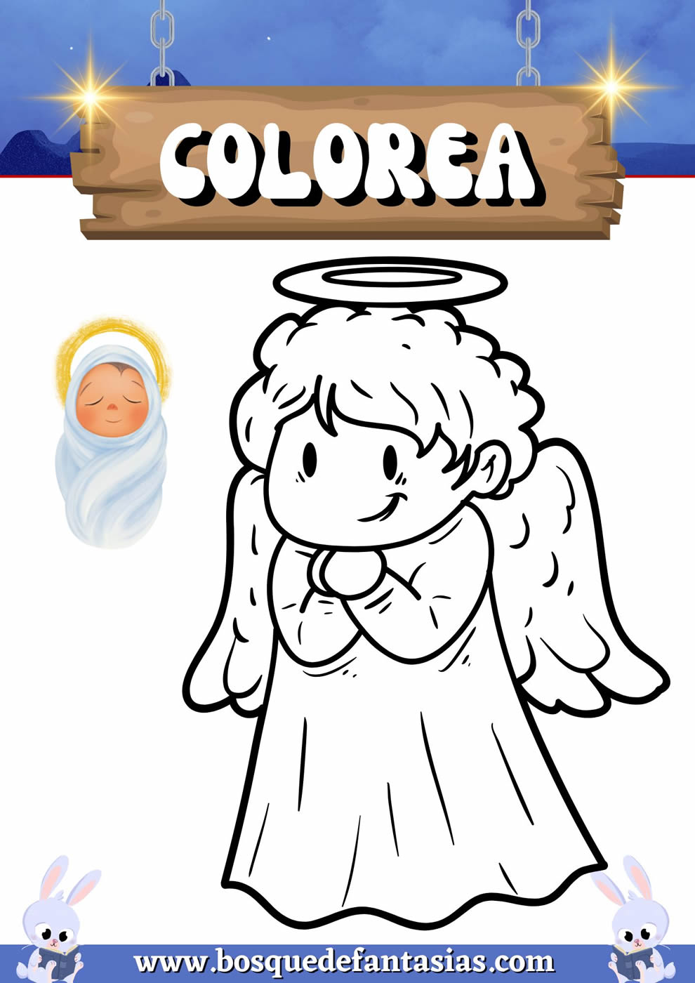 dibujo de angel para colorear