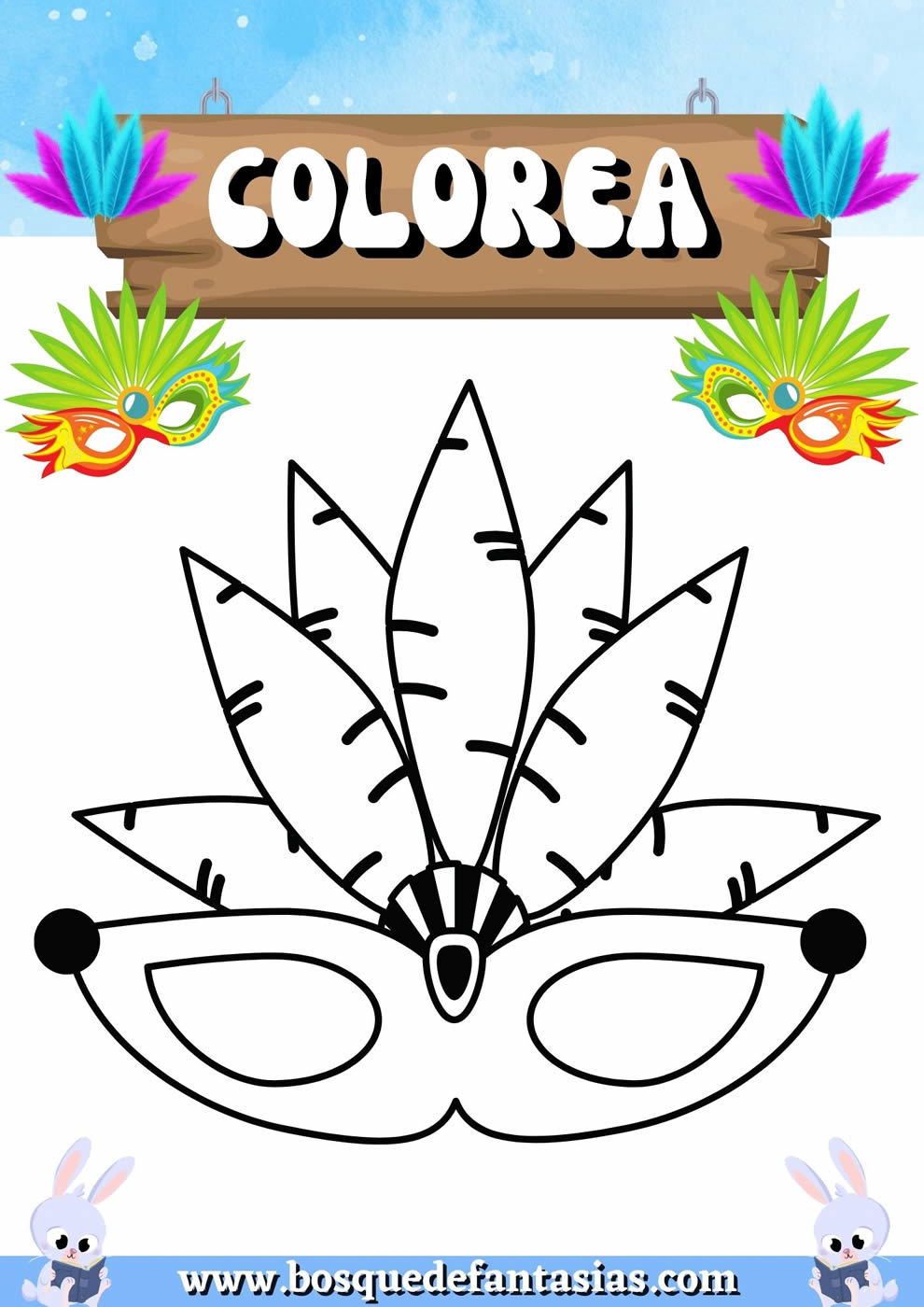 carnaval dibujos para colorear​
