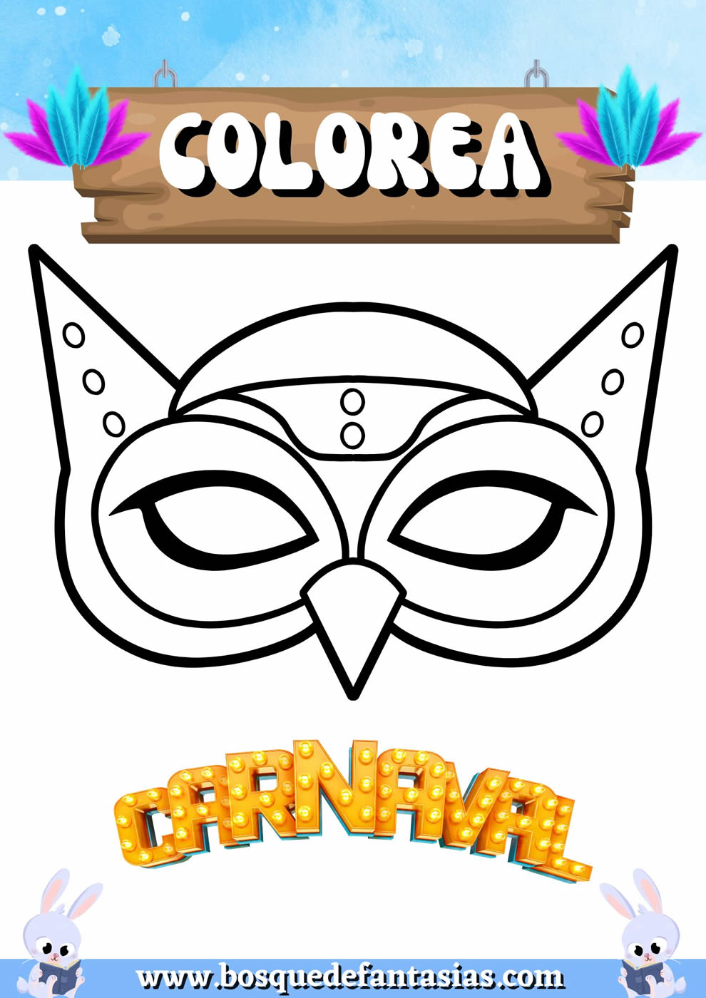 dibujos de carnaval para colorear​
