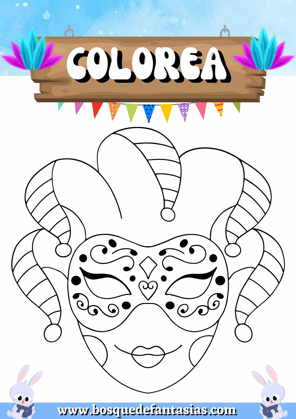 mascaras carnaval dibujo​