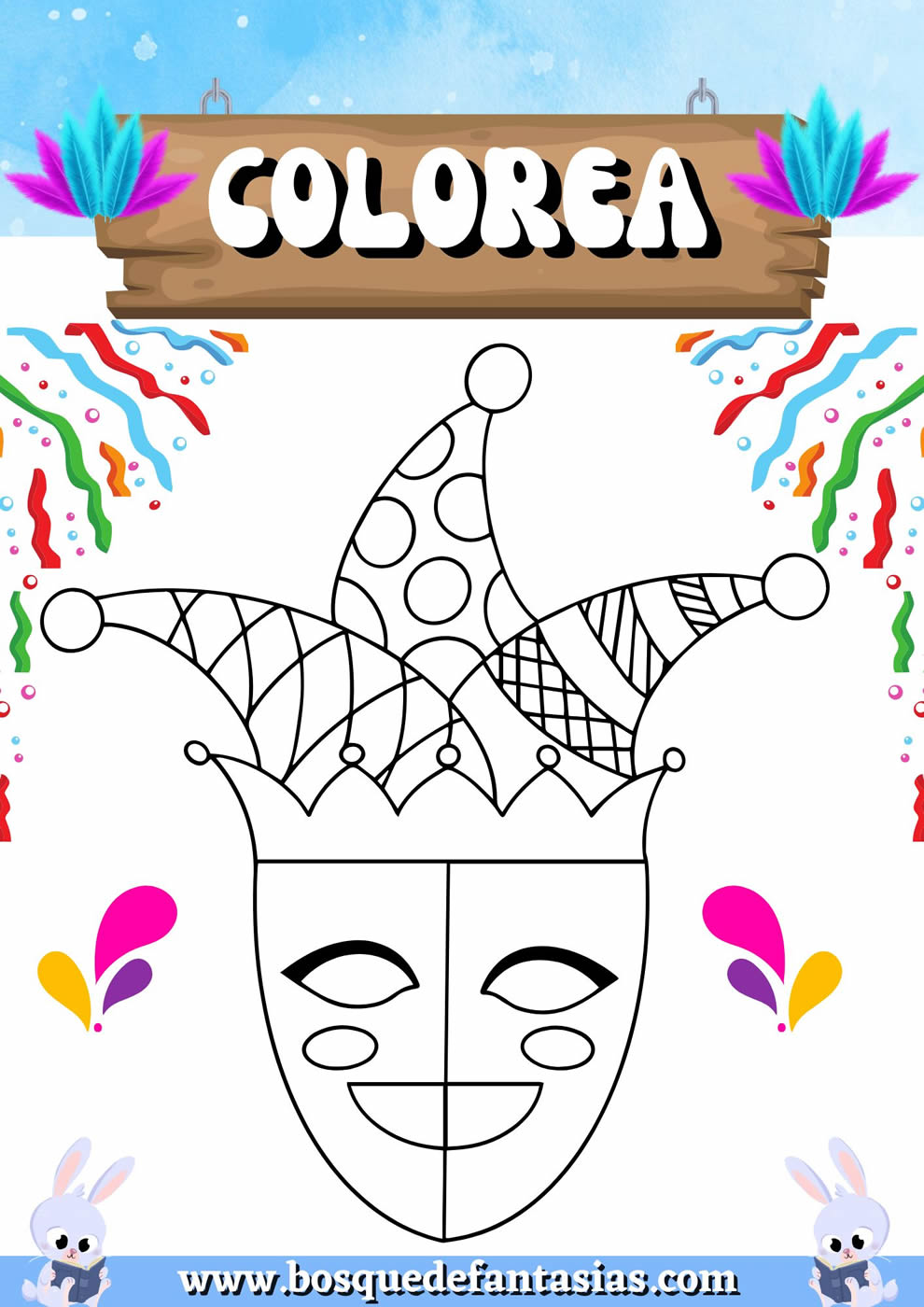mascaras de carnaval dibujos​