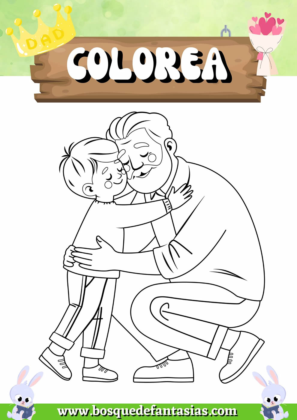 dibujos imagenes del dia del padre para colorear