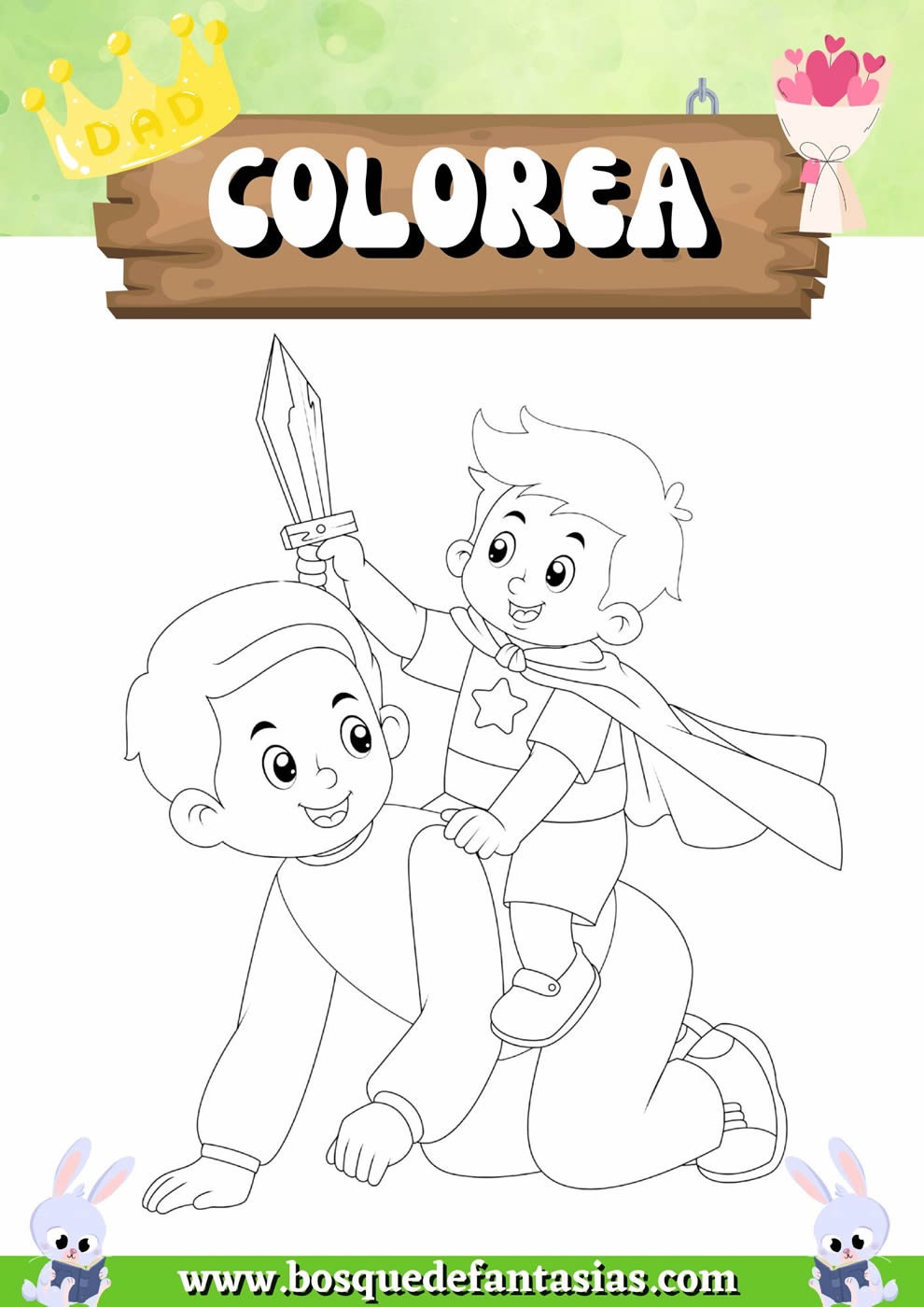 feliz día del padre para colorear​