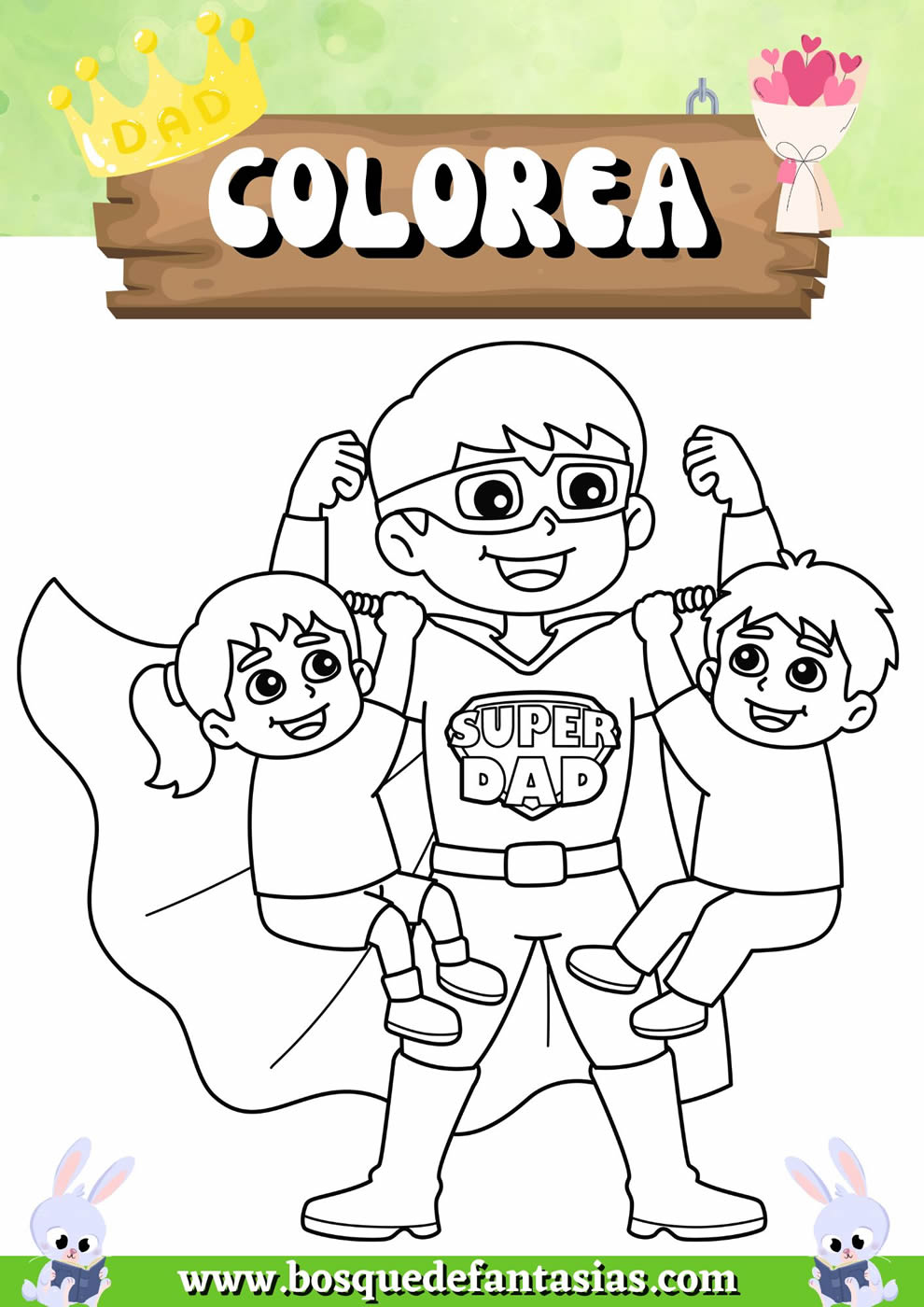 imagenes del dia del padre para colorear​